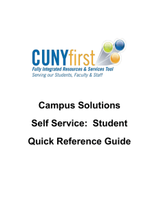 Self Service: Student Quick Reference Guide