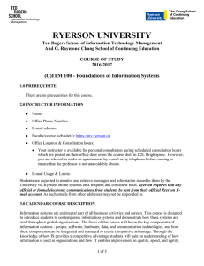 ITM 100 - Ryerson University