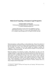 Behavioral Targeting, a European Legal Perspective