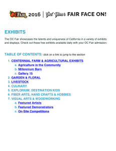 2016 OC Fair Exhibits Listing