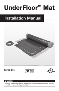 UnderFloor™ Mat Installation Manual