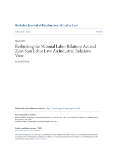 Rethinking the National Labor Relations Act and Zero