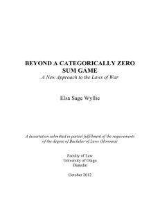 Beyond a Categorically Zero Sum Game: A New Approach to the Laws