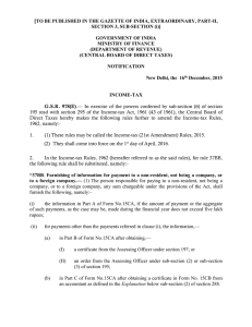Notification -Form 15CA and Form 15CB