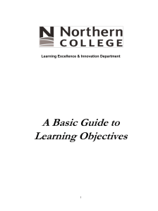 A Basic Guide to Learning Objectives