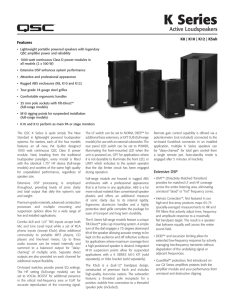 K Series Active Loudspeakers Specifications