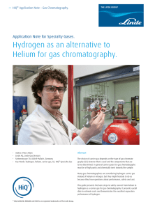 Hydrogen as an alternative to Helium for gas