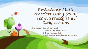 Embedding Mathematical Practices Using Study Team Strategies in