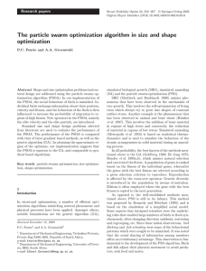 The particle swarm optimization algorithm in size and shape