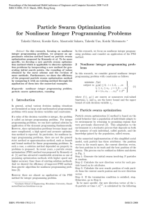 Particle Swarm Optimization for Nonlinear Integer