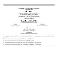 radio one, inc. - Corporate