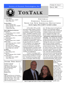 Issue 1 - Society of Forensic Toxicologists
