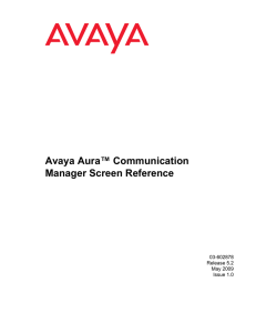 Avaya Aura™ Communication Manager Screen