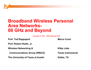 Broadband Wireless Personal Area Networks