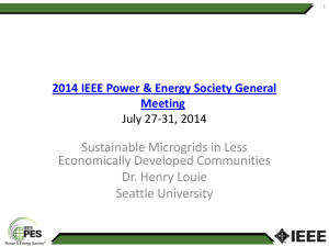 Sustainability of Microgrids - IEEE Power and Energy Society