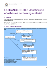 Guidance Note: Identification of Asbestos Containing
