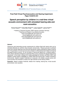 Speech perception by children in a real-time virtual