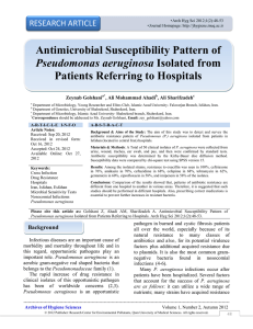 Antimicrobial Susceptibility Pattern of Pseudomonas aeruginosa