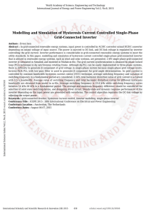 Modelling and Simulation of Hysteresis Current Controlled Single
