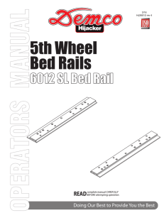 6012 - 5TH Wheel Set of SL Bedrails No Brackets
