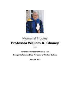 Memorial Tributes Professor William A. Chaney