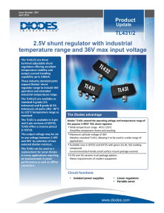 TL431/2 2.5V shunt regulator with industrial temperature range and