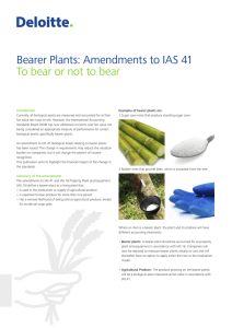 Bearer Plants: Amendments to IAS 41 To bear or not to bear