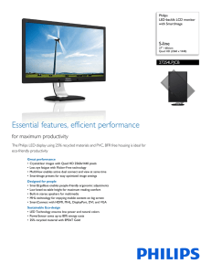 272S4LPJCB/27 Philips LED-backlit LCD monitor with SmartImage