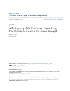 A Bibliography of the Customary Laws of Kenya