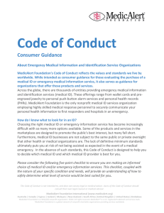 Code of Conduct - MedicAlert® South Africa