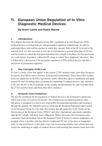 11. European Union Regulation of In Vitro Diagnostic Medical Devices