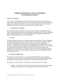 EMERALD PEOPLE`S UTILITY DISTRICT INVESTMENT POLICY