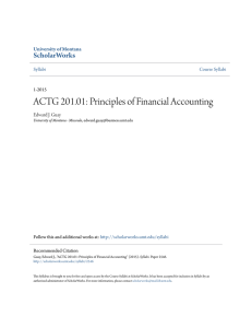 ACTG 201.01: Principles of Financial Accounting