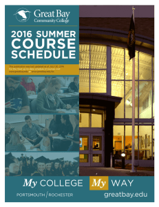 Summer 2016 Course Schedule - Great Bay Community College