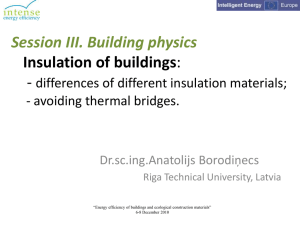 5 Insulation of buildings and thermal bridges