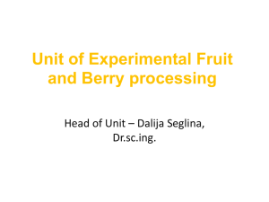 Unit of Experimental Fruit and Berry processing
