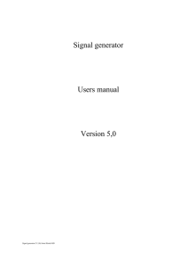 Signal generator manual