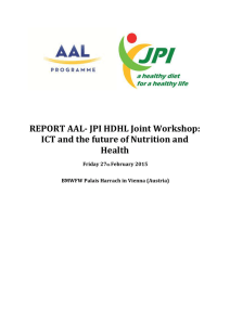 REPORT AAL- JPI HDHL Joint Workshop: ICT and the future of