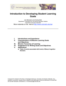 An introduction to writing student learning goals