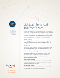 Collateral-Enhanced Toll Free Service