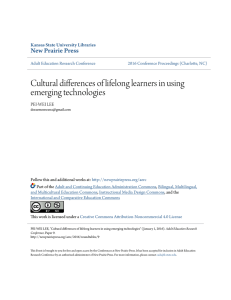 Cultural differences of lifelong learners in using emerging
