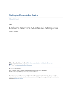 Lochner v. New York: A Centennial Retrospective