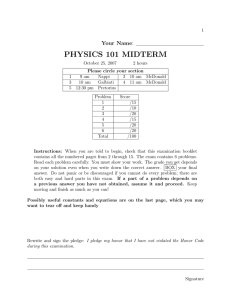 PHYSICS 101 MIDTERM