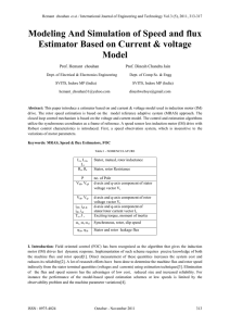 Modeling And Simulation of Speed and flux Estimator Based on