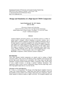 Design and Simulation of a High Speed CMOS Comparator