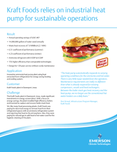 Kraft Foods relies on industrial heat pump for sustainable operations