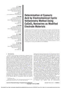 Determination of Cyanuric Acid by Electrochemical Cyclic
