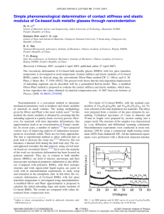Simple phenomenological determination of contact stiffness and