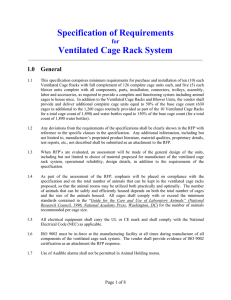 Specification of Requirements Ventilated Cage Rack System