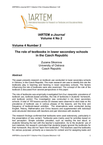 IARTEM e-Journal Volume 4 No 2 Volume 4 Number 2 The role of